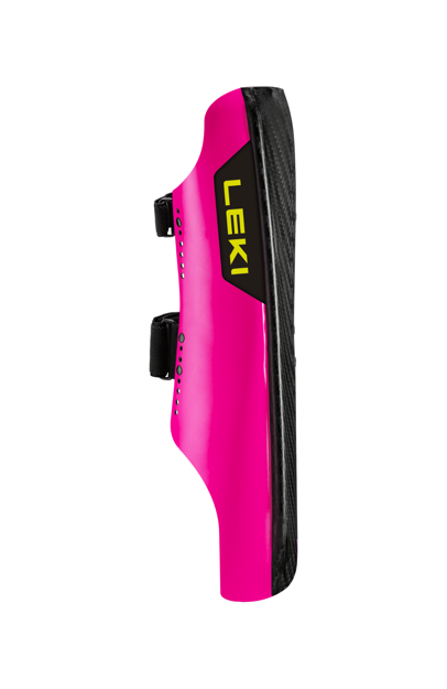 Picture of LEKI SHIN GUARD CARBON RAILROAD RACE SHORT - NEON PINK/CARBON