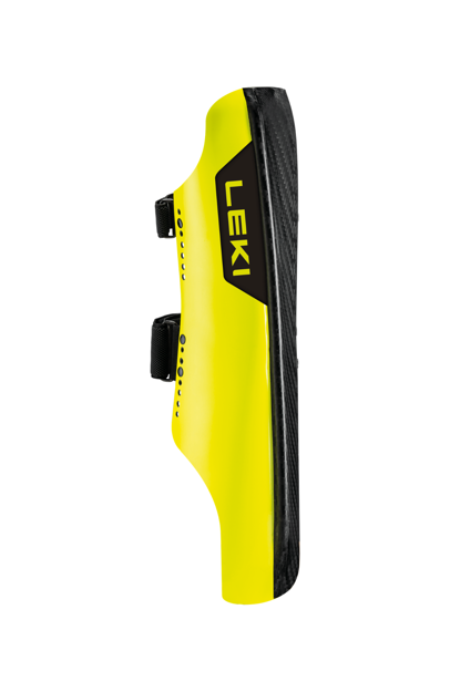 Picture of LEKI SHIN GUARD CARBON RAILROAD RACE SHORT - NEON YELLOW/CARBON