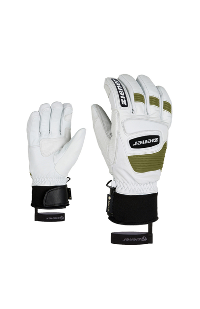 Picture of ZIENER GUARD-Z GTX + GORE GRIP PR GLOVES - WHITE/DEEP OLIVE